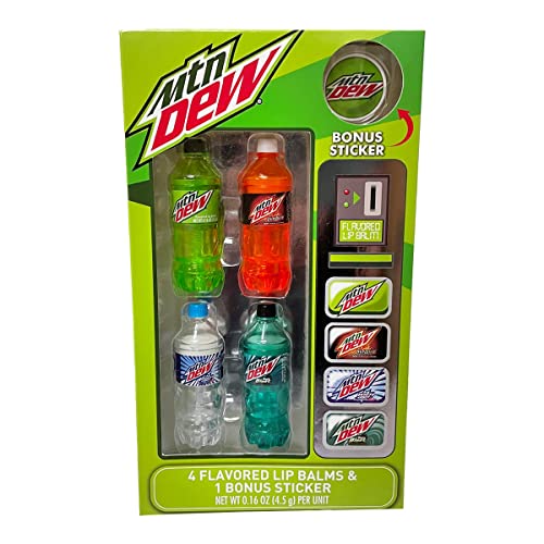 Centric Beauty Mountain Dew Flavored Lip Balm 5Piece Vending Machine Pack Green 5 Piece Set