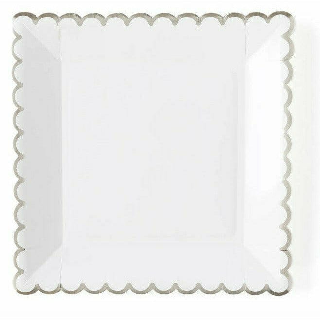 My Mind&#39;s Eye BOUTIQUE WINTER WHITE SCALLOPED 9&quot; PAPER PLATES