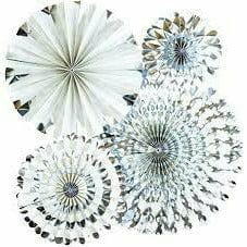 My Mind's Eye DECORATIONS Silver Party Fans