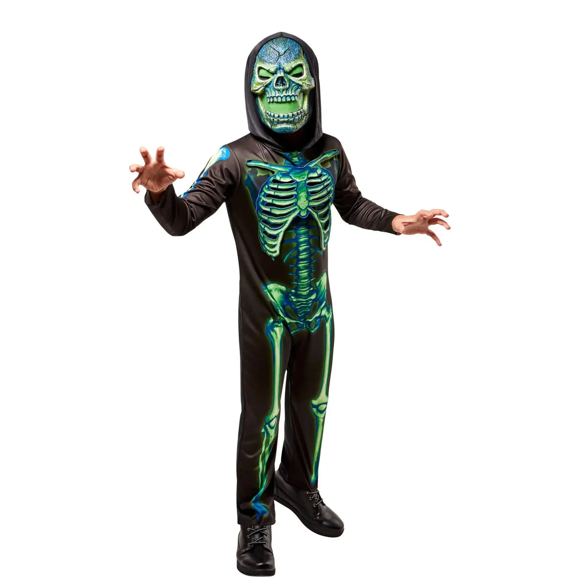 Neon Skeleton Light Up Kids Costume