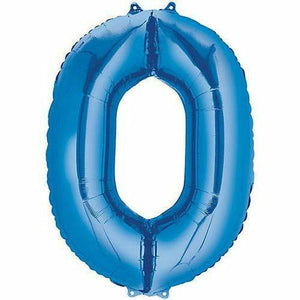 Nikki's Balloons BALLOONS 0 34" Blue Number Mylar Balloon