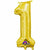 Nikki's Balloons BALLOONS 1 16" Gold Number Air-Filled Mylar Balloon