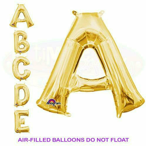 Nikki's Balloons BALLOONS 16" Gold Letter Air-Filled Mylar Balloon