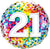 Nikki's Balloons BALLOONS 18" Rainbow Confetti 21 Foil Balloon