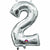 Nikki's Balloons BALLOONS 2 16" Silver Number Air-Filled Mylar Balloon