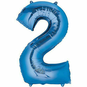 Nikki's Balloons BALLOONS 2 34" Blue Number Mylar Balloon