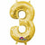 Nikki's Balloons BALLOONS 3 16" Gold Number Air-Filled Mylar Balloon