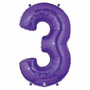 Nikki's Balloons BALLOONS 3 40" Purple Number Mylar Balloon