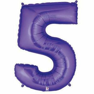 Nikki's Balloons BALLOONS 5 40" Purple Number Mylar Balloon