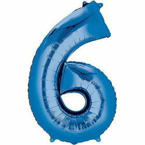 Nikki's Balloons BALLOONS 6 34" Blue Number Mylar Balloon