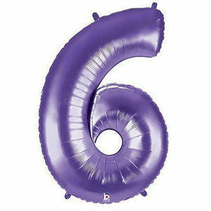 Nikki's Balloons BALLOONS 6 40" Purple Number Mylar Balloon