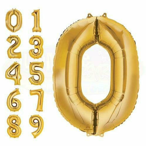 Nikki's Balloons BALLOONS 800's 34" Gold Number Mylar Balloon