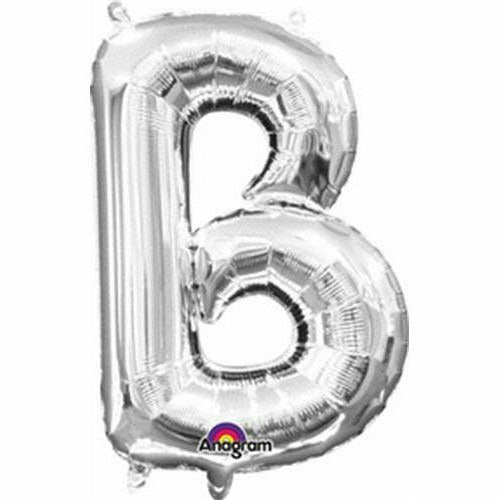 Amscan Buchstaben-Folienballon „N“ – Silber, 16/40 Cm, Selbstschließendes Ventil
