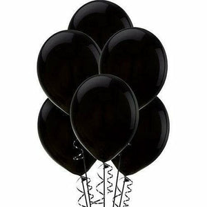 Nikki's Balloons BALLOONS Black / Helium Filled Solid Color Latex Balloons 15ct, 12"