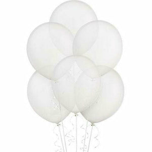 Nikki's Balloons BALLOONS Clear Solid Color Latex Balloons 72ct, 12"