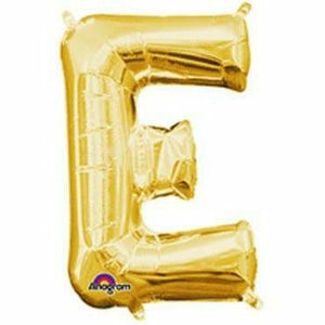 Nikki's Balloons BALLOONS E 16" Gold Letter Air-Filled Mylar Balloon