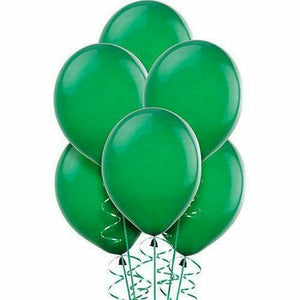 Nikki's Balloons BALLOONS Festive Green / Helium Filled Solid Color Latex Balloons 15ct, 12"