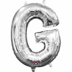 Nikki's Balloons BALLOONS G 16" Silver Letter Air-Filled Mylar Balloon