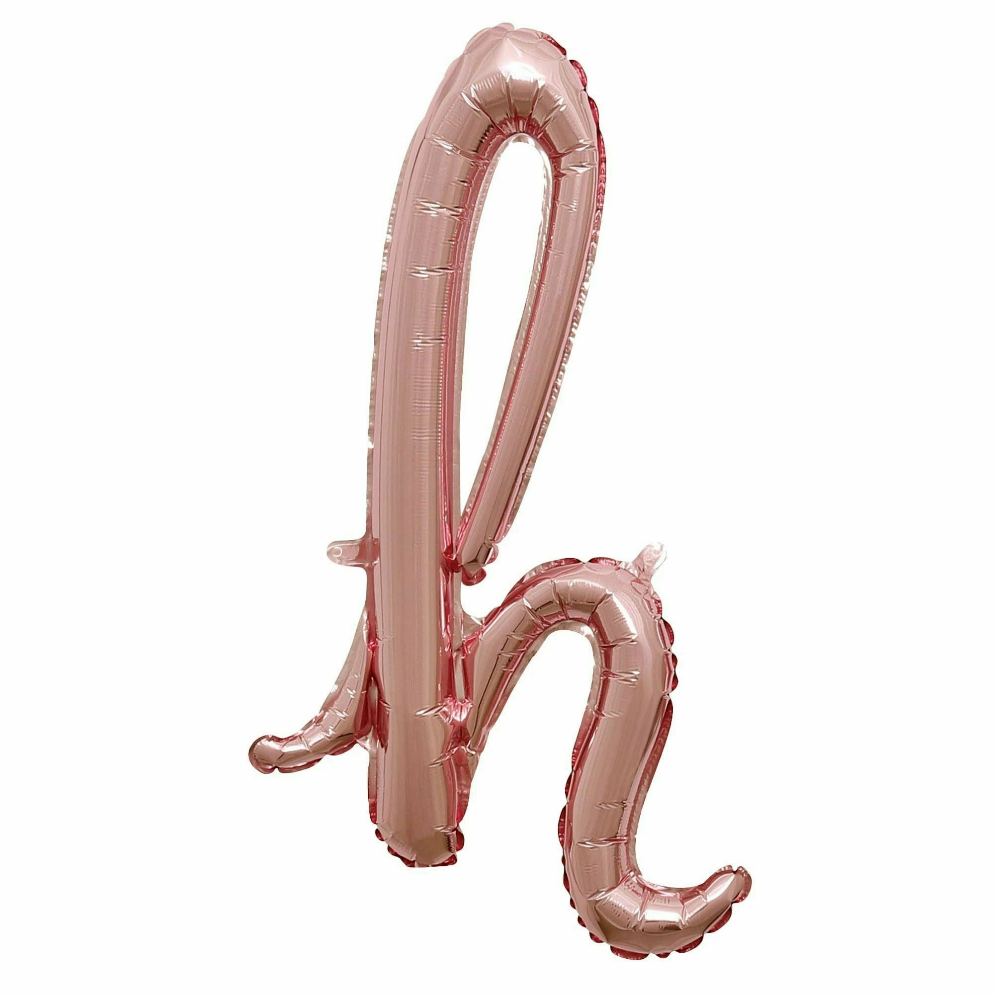 Nikki's Balloons BALLOONS H Rose Gold Script Letter Air-Filled Mylar Balloon