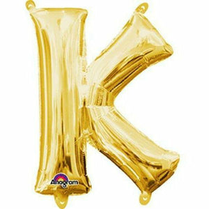 Nikki's Balloons BALLOONS K 16" Gold Letter Air-Filled Mylar Balloon