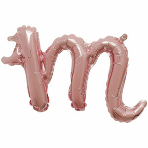 Nikki's Balloons BALLOONS M Rose Gold Script Letter Air-Filled Mylar Balloon