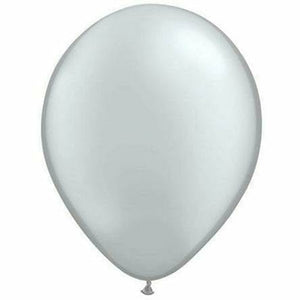 Nikki's Balloons BALLOONS Metallic Silver / Helium Filled Solid Color Latex Balloon 1ct, 16"