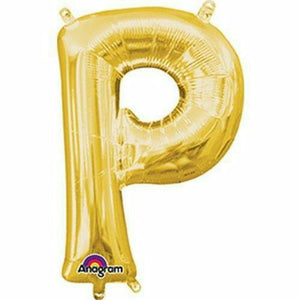 Nikki's Balloons BALLOONS P 16" Gold Letter Air-Filled Mylar Balloon