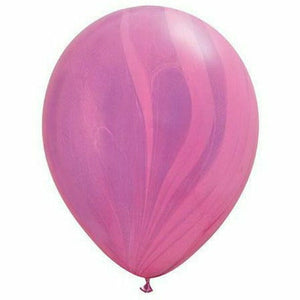 Nikki's Balloons BALLOONS Pink and Violet Agate / Helium Filled Agate Latex Balloon 1ct, 11"