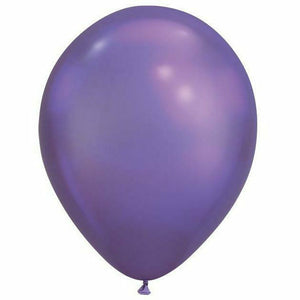 Nikki's Balloons BALLOONS Purple Chrome / Helium Filled Chrome Latex Balloon 1ct, 11"