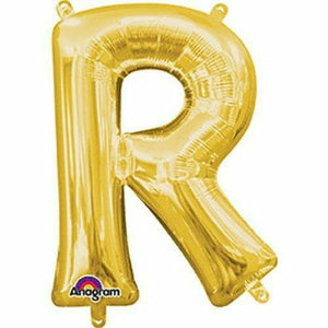 Nikki's Balloons BALLOONS R 16" Gold Letter Air-Filled Mylar Balloon
