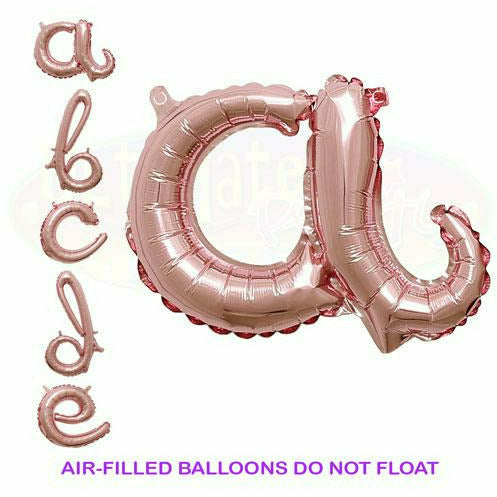 Nikki&#39;s Balloons BALLOONS Rose Gold Script Letter Air-Filled Mylar Balloon