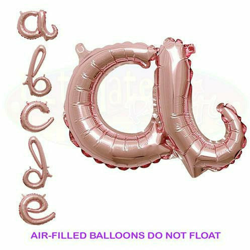 Nikki's Balloons BALLOONS Rose Gold Script Letter Air-Filled Mylar Balloon