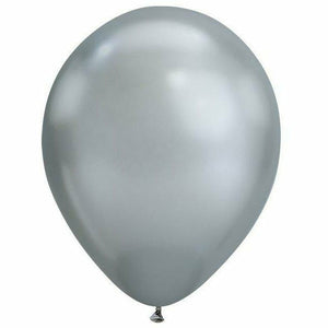 Nikki's Balloons BALLOONS Silver Chrome / Helium Filled Chrome Latex Balloon 1ct, 11"