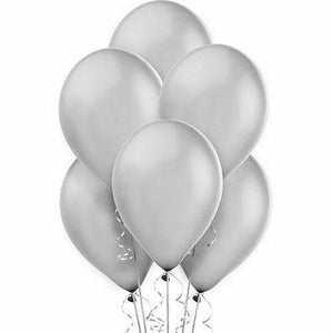 Nikki's Balloons BALLOONS Silver Pearl Latex Balloons 72ct, 12"
