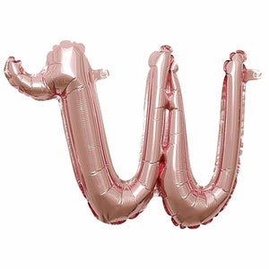 Nikki's Balloons BALLOONS W Rose Gold Script Letter Air-Filled Mylar Balloon