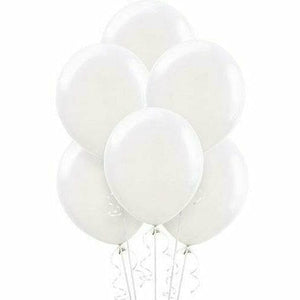 Nikki's Balloons BALLOONS White / Helium Filled Solid Color Latex Balloons 15ct, 12"