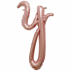 Nikki's Balloons BALLOONS Y Rose Gold Script Letter Air-Filled Mylar Balloon