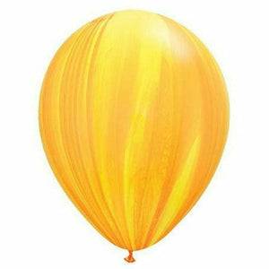 Nikki's Balloons BALLOONS Yellow and Orange Agate / Helium Filled Agate Latex Balloon 1ct, 11"