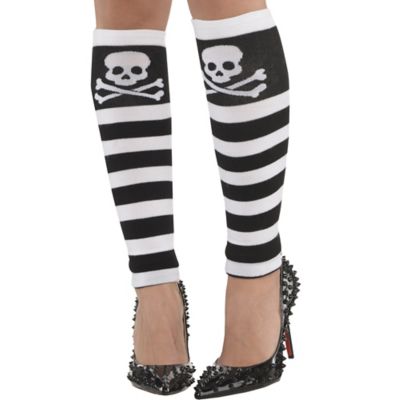 No Vendor Adult Women&#39;s Skull &amp; Crossbones Leg Warmers