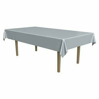 northwest BASIC Plastic Silver Rectangular Tablecover 54&quot; x 108&quot;