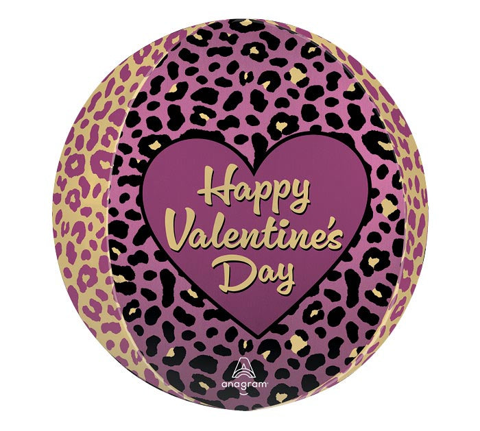 16" Satin Leopard Luxe Valentines Orbz