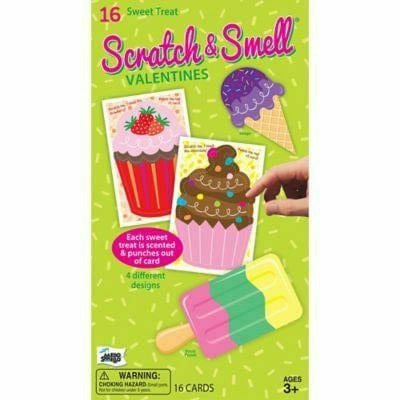 Paper Magic Group HOLIDAY: VALENTINES Scratch &amp; Smell Sweet Treat Valentine Exchange Cards 16ct Valentine&#39;s Day