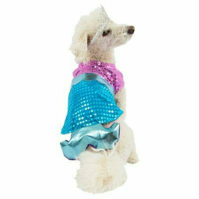 PARTY DOG COSTUMES Mermaid Dog Costume Size MD/LG Halloween Multi-Colored