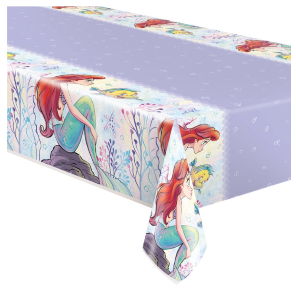 Disney The Little Mermaid Rectangular Plastic Table Cover  54" x 84"