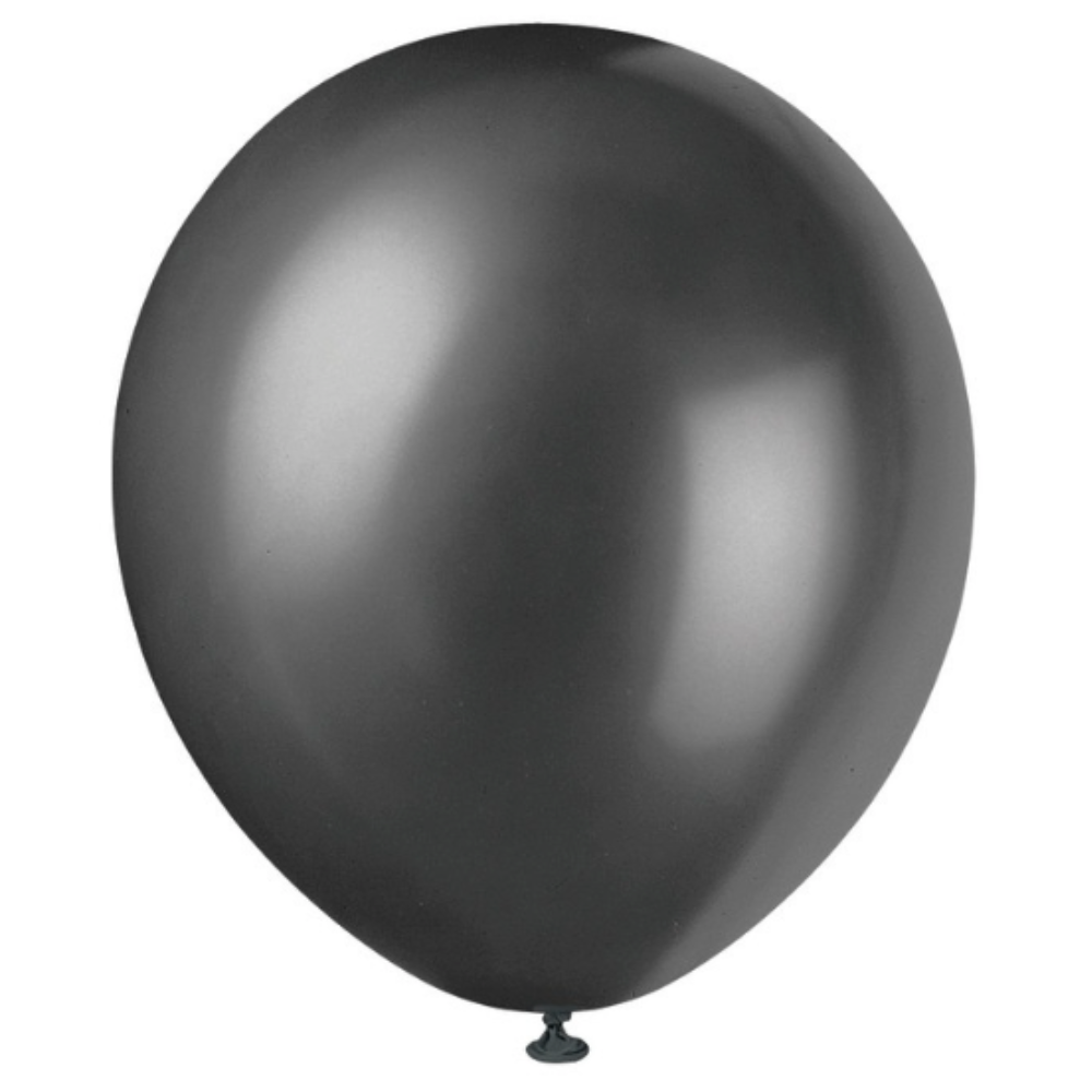 12" Latex Balloons  8ct - Shadow Black