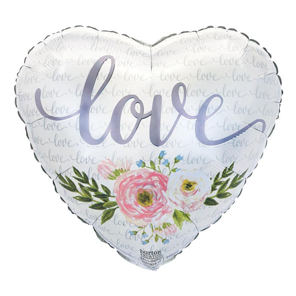 482A 17"PKG FLORAL LOVE HEART