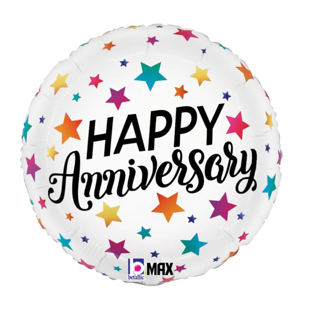 18" PKG COLORFUL ANNIVERSARY ROUND