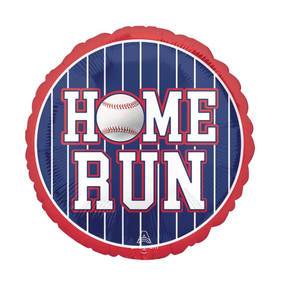 816 17" PKG BASEBALL HOME RUN ROUND Foil Balloon
