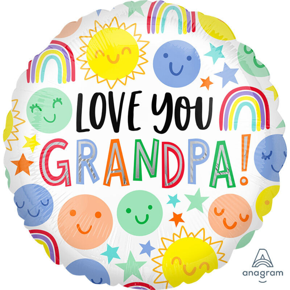 17"Love You Grandpa Happy Faces