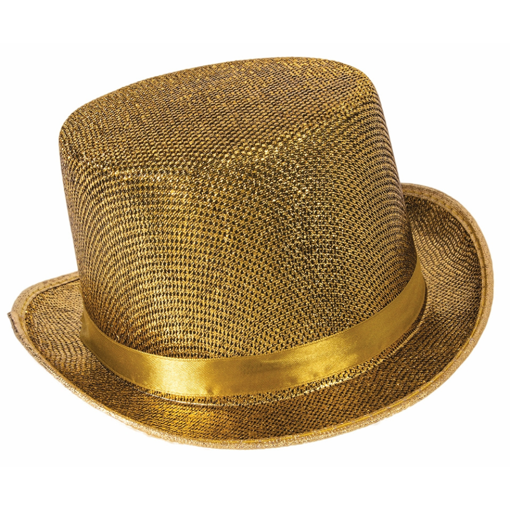 Glitter Mesh Top Hat-Gold